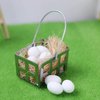 Kisangel 1 Set Mini Eggs Basket Miniature Dollhouse Food 1: 12 Scale Dollhouse Accessories Fairy Garden Accessories Micro Landscape Ornaments