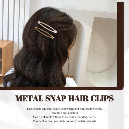 Cptots 16 PCS Snap Hair Clips Metal Hair Barrettes for Women Non Slip Barrettes for Thick and Thin Fine Hair,Black Brown Beige,2.36 x 0.43 Inches.