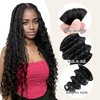 Deep Wave Bulk Human Hair for Braiding 1 Bundle 50g 16 Inch No Weft 10A Brazilian Virgin Curly Human Hair Extensions for Boho Braids Wet Wavy Human Braiding Hair (16",1B)