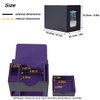 Venssu Card Deck Box for MTG Commander, Mtg Deck Box for Commander Display,Fits 100 Double-Sleeved Cards, 35pt Card Brick, Dice Tray and Dice Tower (Black and Purple)