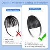 HH FASHION Clip in Bangs - 100% Human Hair Bangs Clip in Hair Extensions Black Wispy Bangs, Clip on Air Curtain Bangs Fringe With Temples Hairpieces Curved Bangs For Women Daily Wear