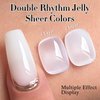 Double Rhythm 15ML Gel Polish Jelly Sheer Pastel Light Milky Color 1 PC 0.53 OZ Bottle UV Nail Polish Art Salon at Home for Women (Jelly White-B-A1075)