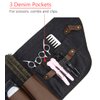 PERFEHAIR Hair Stylist Tool Belt, Salon Hairdresser Barber Hair Tool Belt Bag-Denim Fabricas and Real Leather