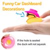 wonuu Pink Car Accessories Rubber Duck Decoration Dashboard Car Ornament with Swim Ring Necklace Mini Cowboy Hat and Sunglasses