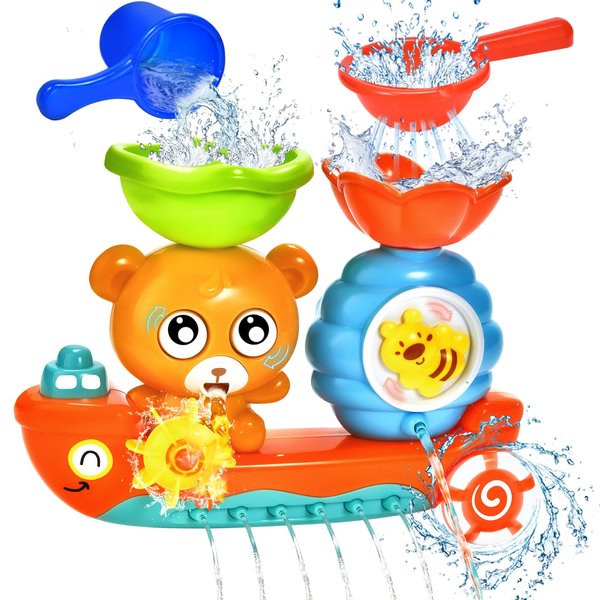 Baby Bath Toys for Toddlers 1-3 Kids Bathtub Toy Bear Water Tub Toys for Shower Bath Time Toys to Boys Girls Babies Kids Infant Preschool Learning Gift