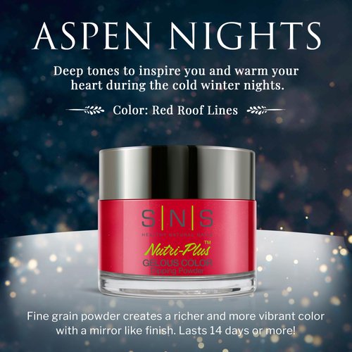 SNS Nail Dip Powder, Gelous Color Dipping Powder - Red Roof Lines (Red) - Long-Lasting Acrylic Nail Color & Polish Lasts 14 Days - Low-Odor & No UV Lamp Required – 1 oz