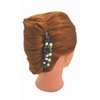 Side Comb Hair Accessories French twist hair comb Ornamented along the top of the heading with Pearl & Stone (Green)