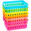 Bright Creations 12 Pack Small Plastic Classroom Storage Bins for Organization, School Supplies, 6 Colors (6.1x4.8 in)
