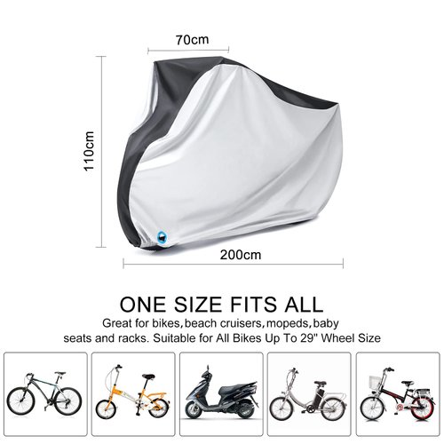 Bike Cover, Waterproof Outdoor Bicycle Cover with Lock Hole for Mountain Road Bikes
