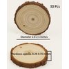 Natural Wood Slices 30 Pcs 2-2.4 Inches Craft Unfinished Wood Kit Predrilled Wooden Rounds with Bark, Wood Circles with Hole, Wood Slices for Crafts Ideal for DIY Projects, Christmas Ornaments