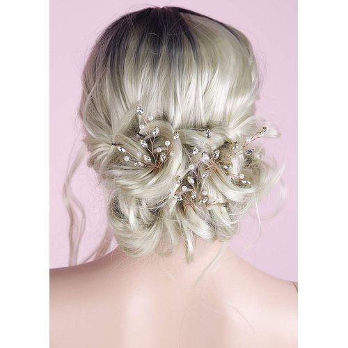 Aimimier Bridal Wedding Hair Pins Gold Hair Jewelry Women Gold Bobby Pins Bridesmaids Hair Pin Wedding Hair Pins Hair Accessories for Women and Bride (Rose gold)