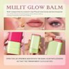 Multi-Use Makeup Blush Stick, Soft Cream Blush Makeup, Waterproof Natural Solid Moisturizer Blusher Stick, Multi-purpose Blush Stick for Eye, Cheek and Lip (Orange, M)
