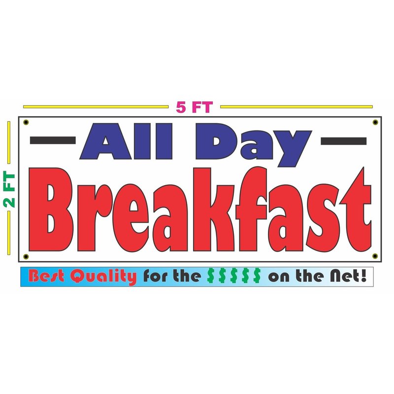 All Day Breakfast 2x5 Banner sign - Everymarket CA