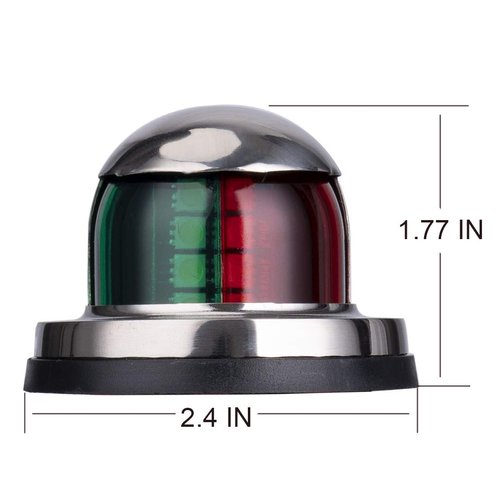 LYCAEA Stainless Steel LED Boat Navigation Lights, Waterproof Marine Navigation Lamp Marine Boat Bow Lights with Red and Green LED for Boat Pontoon Yacht Skeeter,12V