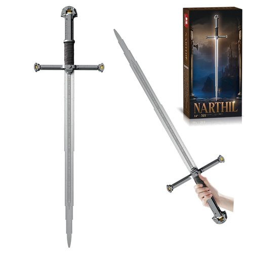 BYWBRICKIFY King Sword Building Block (521pcs) Lord Movie of The Magic Rings Toy Set Medieval Knight Sword Collectibles Collection Display Gift for Kids Adults Christmas Birthday Age for 891011121314
