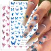 8pcs 3D Flower Nail Stickers Colorful Butterfly Nail Art Stickers Floral Nail Decals for Nail Art Supplies Cherry Blossom Nail Sticker Tulip Lavender Spring Nails Stickers Flower Stickers for Nails