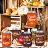 12PCS Friendsgiving Party Decorations Can Cooler Thanksgiving Fall Party Favor Potluck Dinner Friends Gathering Neoprene Can Sleeve for Soda Beverage Thankful Feast Party Supplies
