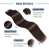 Sunya Clip in Hair Extensions Real Human Hair Dark Brown Human Hair Clip in Extensions Double Weft Brown Human Hair Clip ins Straight Hair Extensions Clip ins 12 Inch #2 8Pcs/100g