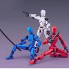 Schythely Titan T13 Action Figures Set-(Assembly Required) Robot Action Figure Fidget Toys for Nova N13 Anime Figures with 3D Lucky Dummy 13 Robot Figures Multi Movable Joints Gifts (Orange Blue)