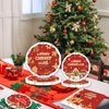 96 Pcs Christmas Gingerbread Man Party Plates Disposable Dinner Paper Plates and Napkins Party Supplies with Forks, Merry Christmas Party Gingerbread Theme Decorations for Xmas Celebration, Serve 24