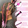 VENOFEN 50PCS Pink Hair Beads for Braids Clear Beads Loc Jewelry Dreadlock Accessories Cute Acrylic Pony Beads Hair Decoration for Girls and Women