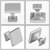 homdiy 10 Pack Cabinet Knobs Brushed Nickel Drawer Knobs - Square Cabinet Knobs for Dresser Drawers Silver MO6785SNB Kitchen Cabinet Knobs