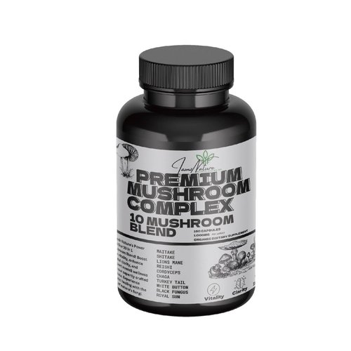 I AMZ Nature 10:1 Mushroom Complex Capsules - Boost Energy, Immunity & Focus - Premium Herbal Supplement