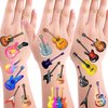 OriniPlay 350 Guitar Theme Tattoos Temporary Stickers Suitable for Music Themed Birthday 80s 90s Musician Rock and Roll Party Supplies Tattoos 30 Sheets