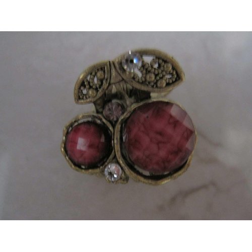 small mini metal jeweled antique bronze hair claw clip Set C (Primary color: Purple)