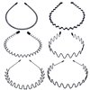HOTNEW Metal Hair Band for Men and Women - 6 Pack Sleek and Durable Unisex Non Slip Headbands Wavy Springs for Outdoor Sports Washing Face Make Up Skincare - Black Headband Clips for Hair Hoop (6PCS)