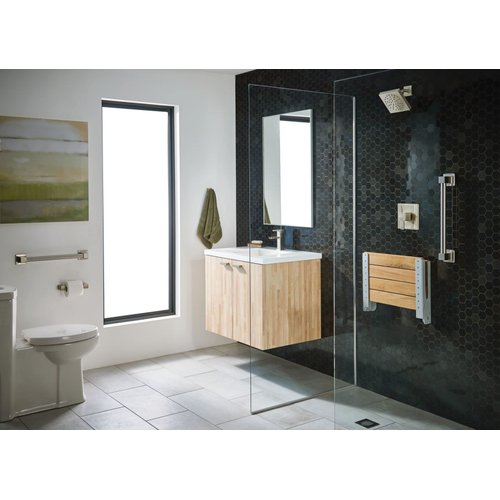 Moen YB8808BN 90 Degree Modern Double Post Pivoting Toilet Paper Holder, Brushed Nickel