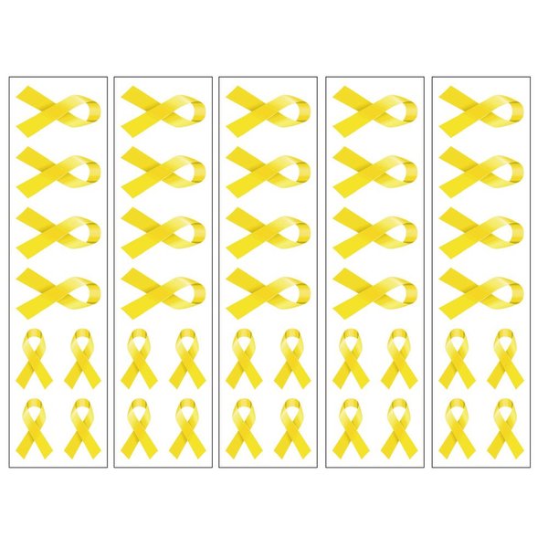 PremiumTT 40 Yellow Ribbon Temporary Tattoos: Bone Cancer Awareness Tattoo