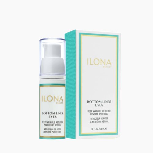 ILONA Bottom Lines Eyes | Brightening and Renewing Eye Gel for Deep Wrinkle Reduction | Powered by Retinol with Vitamin C, Yogurt, Mushroom, Algae & Peptides | 1.0 oz.
