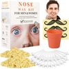 120g Long-Lasting Nose Hair Waxing Kit with 48 Applicators | Painless and Easy Mustache Guard | CoFashion Nose Hair Remover for Men and Women