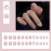 Hkanlre Square Press on Nails Rhinestones Fake Nails Tips Full Cover Nude False Nails for Women and Girls 24PCS