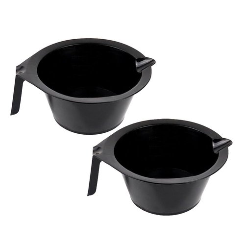lasenersm 2 Pieces Hair Color Bowl Hair Dye Bowl Hair Color Mixing Bowl Plastic Color Mixing Tint Bowl Applicator Bowl Hair Dyeing Coloring Tools for Home Salon(Black)