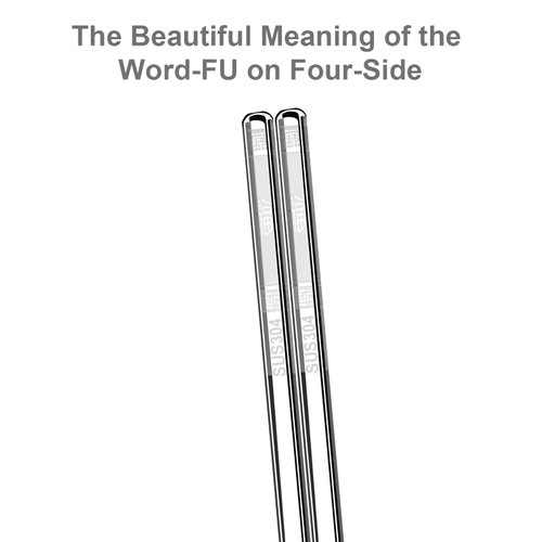 YTLX 5 Pairs Premium Stainless Steel Metal Chopsticks, Reusable Silver Chopsticks Dishwasher Safe, Square Lightweight Non-Slip Chop Sticks Easy to Use for Home Kitchen Hotel Restaurant