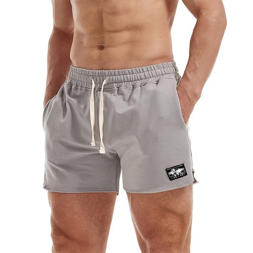 AIMPACT Athletic Shorts for Men 5 Inch Inseam Running Shorts Cotton with Pockets (Gray S)