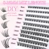 SLSXNL Lash Clusters Eyelash Extensions,D Curl 8-16MM Natural Eyelash Clusters,Wispy Cluster Lashes 8mm 10mm 12mm 14mm 16mm 120pcs Thin Band False Eyelashes