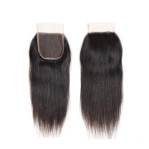 Straight Lace Closure Human Hair 4x4 HD Lace Closure 10 Inch Unprocessed Brazilian Virgin Hair Lace Frontal Free Part Closure 100% Human Hair Extensions for Black Women Pre Plucked Natural Black