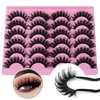 Lashes Fluffy Russian Strip Mink Lashes 18mm D Curl 12 Pairs Wispy Fake Eyelashes Natural Extension Fox Eye Lashes Pack by Yawamica