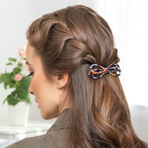 Cobahom Hair Clip, 3 Pack 2.5 Inch Alligator Hair Clips, Duckbill Hair Clips with Bow, Fashion Hollow Clips for Women