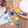 72 Pieces Self Hinge Plastic Hair Barrettes for Girls Multi-coloured Flower and Bowknot Hair Clips 80s 90s Bow Flower Hair Tie Hair Accessories Set (Random Color)