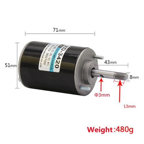 DC Motor DC High Speed Motor 30W High Speed CW/CCW Permanent Magnet DC Motor Brushed DC Motor Mini Electric Motor for DIY Generator(12V 3500rpm)