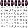 100Pcs Silver Cross Nail Charms for Nails Design - Nail Charms Y2K Nail Cross Charms for Nails Nail Gems Silver Nail Charms and Gems 3D Nail Charms - Nail Art Charms Nails With Charms Cross Nail Charm