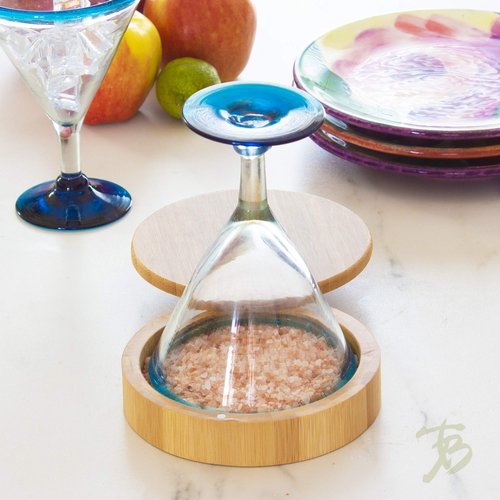 Totally Bamboo Barkeeper's Salt Box, Margarita Salt Rimmer for Cocktail Drinks, Home Bar Accessory with Magnetic Swivel Lid