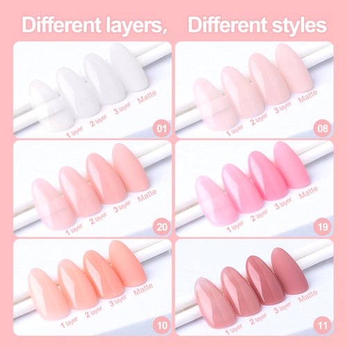 NXJ INFILILA Nude Gel Polish Set, 10ML Milky White x Jelly Nude Gel Nail Polish, Translucent Gel Nail Polish Kit Sheer Nude Gel Polish DIY Nail Art at Home Professional Nail Salon 6 Colors