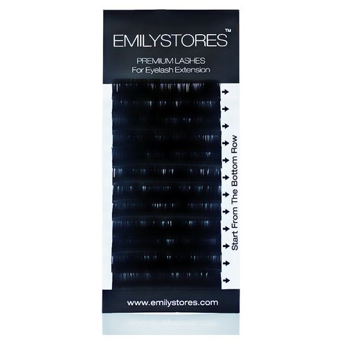 EMILYSTORES Eyelash Extensions 0.25mm Thickness C Curl 12mm Length For Lash Extensions Volume Individual Semi-Dull Black Eyelashes(0.25,C,12mm)