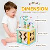 Wooden Activity Cube Montessori Toys for 1 2 3 Year Old Baby Toys 12 Months Toddlers 1-3 Birthday Gift Boys Girls Sensory Interactive Learning Toys
