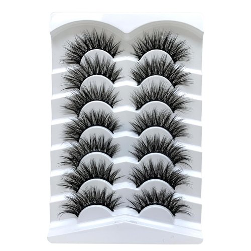 Lifernilash False Eyelashes Soft Wispy Cat Eye Lashes Faux Mink Lashes Handmade Eye lashes 7Pairs Pack